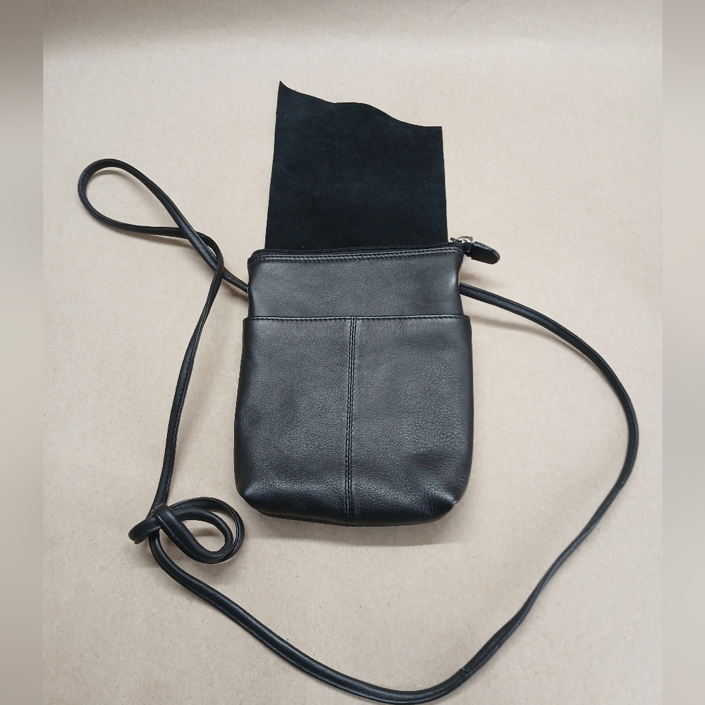 Rfid Travel Elegant Black Crossbody Wallet